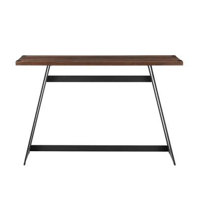 Urban Industrial Entry Table with Wood and Metal - Saracina Home Dark Walnut 4 Urban Industrial Entry Table with Wood and Metal - Saracina Home Dark Walnut - Image 2