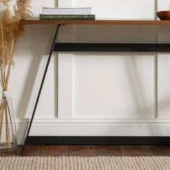 Urban Industrial Entry Table with Wood and Metal - Saracina Home Dark Walnut 21 Urban Industrial Entry Table with Wood and Metal - Saracina Home Dark Walnut -Console Tables Sales unnamed file 652