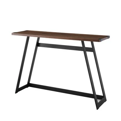 Urban Industrial Entry Table with Wood and Metal - Saracina Home Dark Walnut 12 Urban Industrial Entry Table with Wood and Metal - Saracina Home Dark Walnut - Image 10