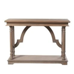 Wood Trestle Console Table with Arch Design Brown - StyleCraft