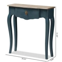 Mazarine Classic and Provincial Spruce Finished Console Table Blue - Baxton Studio 21 Mazarine Classic and Provincial Spruce Finished Console Table Blue - Baxton Studio -Console Tables Sales unnamed file 686