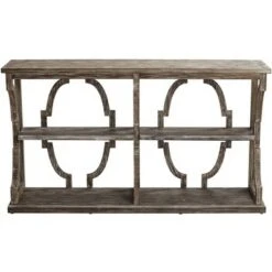 Crestview Collection Farmhouse Chestnut Wood Three-Tier Console Table 64" x 36" Brown Antique White for Living Room Entryway House 13 Crestview Collection Farmhouse Chestnut Wood Three-Tier Console Table 64" x 36" Brown Antique White for Living Room Entryway House -Console Tables Sales unnamed file 696