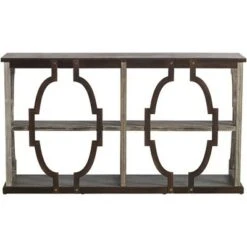 Crestview Collection Farmhouse Chestnut Wood Three-Tier Console Table 64" x 36" Brown Antique White for Living Room Entryway House 16 Crestview Collection Farmhouse Chestnut Wood Three-Tier Console Table 64" x 36" Brown Antique White for Living Room Entryway House -Console Tables Sales unnamed file 699