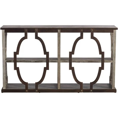 Crestview Collection Farmhouse Chestnut Wood Three-Tier Console Table 64" x 36" Brown Antique White for Living Room Entryway House 9 Crestview Collection Farmhouse Chestnut Wood Three-Tier Console Table 64" x 36" Brown Antique White for Living Room Entryway House - Image 7