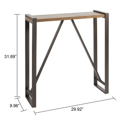 Slim Trestle Frame Console Table Gunmetal/Wood - Silverwood 5 Slim Trestle Frame Console Table Gunmetal/Wood - Silverwood - Image 3