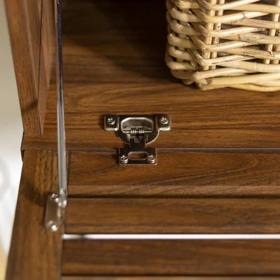 Visconti Boho Slat Door Entry Table - Saracina Home Dark Walnut 8 Visconti Boho Slat Door Entry Table - Saracina Home Dark Walnut - Image 6