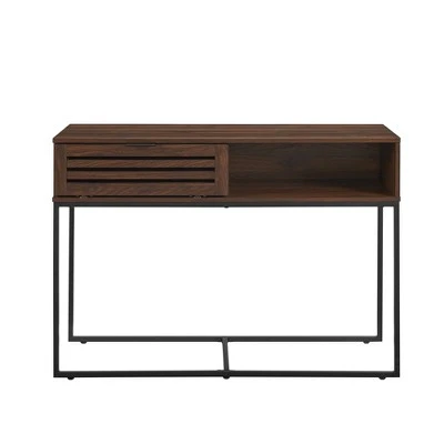 Visconti Boho Slat Door Entry Table - Saracina Home Dark Walnut 15 Visconti Boho Slat Door Entry Table - Saracina Home Dark Walnut - Image 13