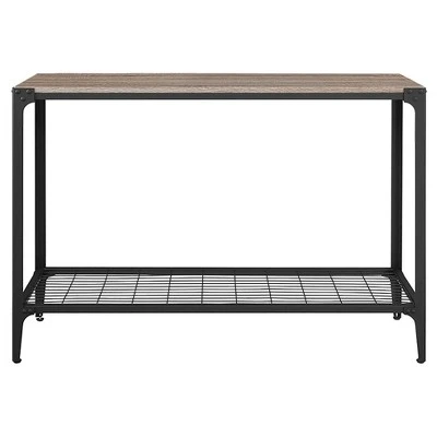 Benny Urban Industrial Angle Iron Entryway Table - Saracina Home Dark Walnut 4 Benny Urban Industrial Angle Iron Entryway Table - Saracina Home Dark Walnut - Image 2