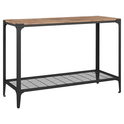 Benny Urban Industrial Angle Iron Entryway Table - Saracina Home Dark Walnut 12 Benny Urban Industrial Angle Iron Entryway Table - Saracina Home Dark Walnut - Image 10