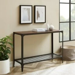 Benny Urban Industrial Angle Iron Entryway Table - Saracina Home Dark Walnut 24 Benny Urban Industrial Angle Iron Entryway Table - Saracina Home Dark Walnut -Console Tables Sales unnamed file 783