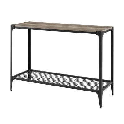 Benny Urban Industrial Angle Iron Entryway Table - Saracina Home Dark Walnut 14 Benny Urban Industrial Angle Iron Entryway Table - Saracina Home Dark Walnut - Image 12