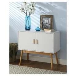Oslo Storage Console White/Woodgrain - Breighton Home -Console Tables Sales unnamed file 790