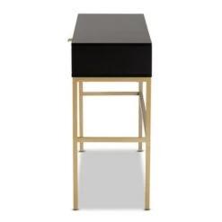 Uriel Two-Tone Wood and Metal 1 Drawer Console Table Natural Brown/Black/Gold - Baxton Studio 12 Uriel Two-Tone Wood and Metal 1 Drawer Console Table Natural Brown/Black/Gold - Baxton Studio -Console Tables Sales unnamed file 814