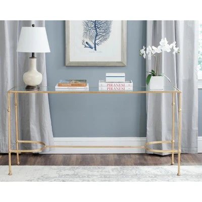Lucille Console Table - Gold/Glass - Safavieh 3 Lucille Console Table - Gold/Glass - Safavieh