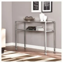 Jamel Console Table - Silver - Aiden Lane