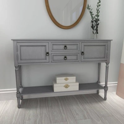 Olivia & May Traditional Wood Console Table Gray - Olivia & May 7 Olivia & May Traditional Wood Console Table Gray - Olivia & May - Image 5