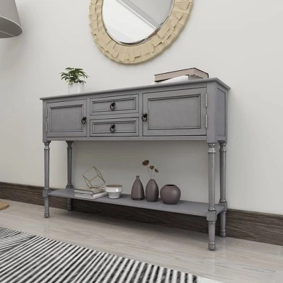 Olivia & May Traditional Wood Console Table Gray - Olivia & May 9 Olivia & May Traditional Wood Console Table Gray - Olivia & May - Image 7