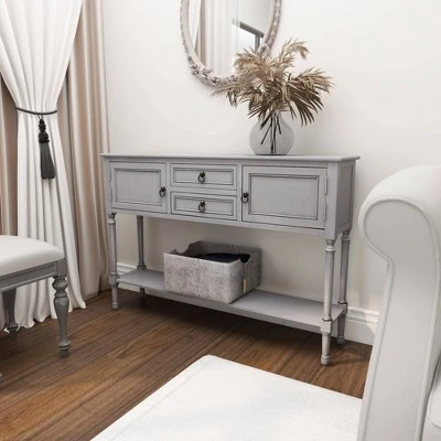 Olivia & May Traditional Wood Console Table Gray - Olivia & May 10 Olivia & May Traditional Wood Console Table Gray - Olivia & May - Image 8