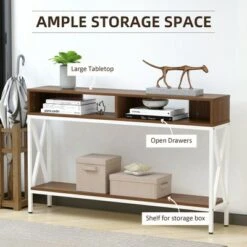 HOMCOM Industrial Style Entryway Console Table Desk with Shelf Living Room Bedroom 12 HOMCOM Industrial Style Entryway Console Table Desk with Shelf Living Room Bedroom -Console Tables Sales unnamed file 872