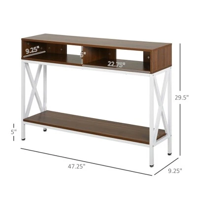 HOMCOM Industrial Style Entryway Console Table Desk with Shelf Living Room Bedroom 6 HOMCOM Industrial Style Entryway Console Table Desk with Shelf Living Room Bedroom - Image 4