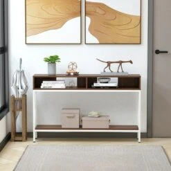 HOMCOM Industrial Style Entryway Console Table Desk with Shelf Living Room Bedroom 18 HOMCOM Industrial Style Entryway Console Table Desk with Shelf Living Room Bedroom -Console Tables Sales unnamed file 878