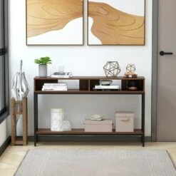 HOMCOM Industrial Style Entryway Console Table Desk with Shelf Living Room Bedroom 19 HOMCOM Industrial Style Entryway Console Table Desk with Shelf Living Room Bedroom -Console Tables Sales unnamed file 879