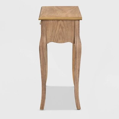 2 Drawer Clarice Natural Finished Wood and Metal Console Table Brown/Gold - Baxton Studio 5 2 Drawer Clarice Natural Finished Wood and Metal Console Table Brown/Gold - Baxton Studio - Image 3