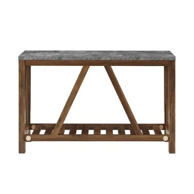 Taylen A Frame Farmhouse Entryway Console Table - Saracina Home Dark Walnut/white Oak 6 Taylen A Frame Farmhouse Entryway Console Table - Saracina Home Dark Walnut/white Oak - Image 4