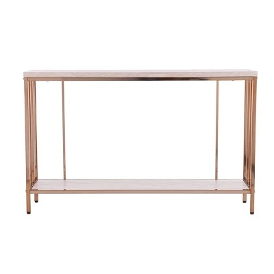 Brampton Faux Stone Console Table Champagne - Aiden Lane 4 Brampton Faux Stone Console Table Champagne - Aiden Lane - Image 2