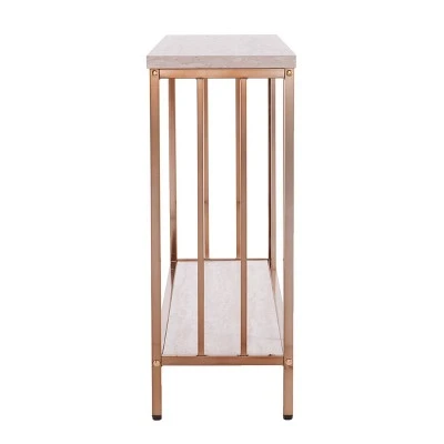 Brampton Faux Stone Console Table Champagne - Aiden Lane 6 Brampton Faux Stone Console Table Champagne - Aiden Lane - Image 4