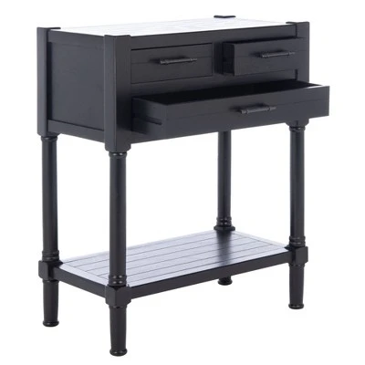 Filbert 3 Drawers Console Table - Safavieh Black 5 Filbert 3 Drawers Console Table - Safavieh Black - Image 3