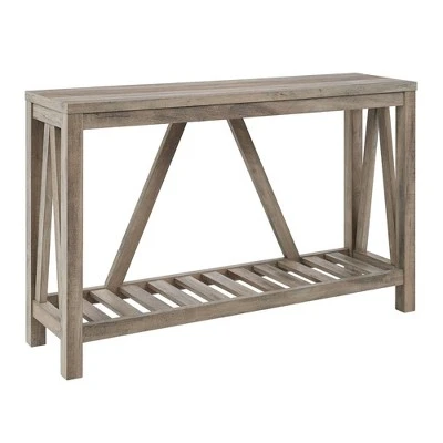 Taylen A Frame Farmhouse Entryway Console Table - Saracina Home Dark Walnut/white Oak 11 Taylen A Frame Farmhouse Entryway Console Table - Saracina Home Dark Walnut/white Oak - Image 9