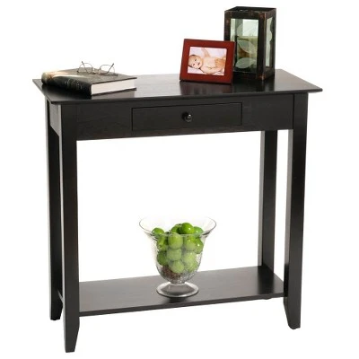 American Heritage Hall Table with Drawer Shelf - Breighton Home Black 3 American Heritage Hall Table with Drawer Shelf - Breighton Home Black