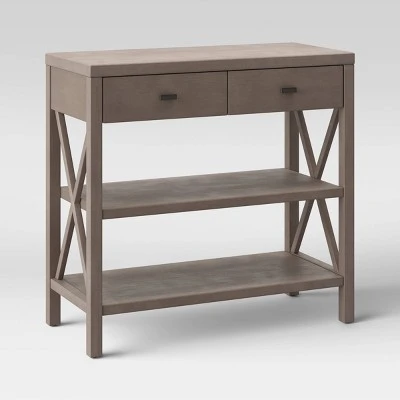 Owings Console Table with 2 Shelf and Drawers - Threshold Rustic 4 Owings Console Table with 2 Shelf and Drawers - Threshold Rustic - Image 2